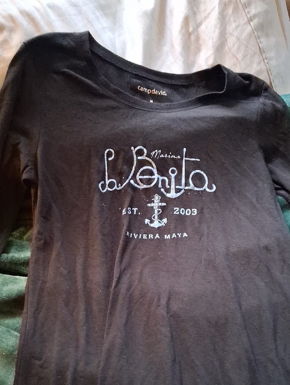 camp david Black Long-Sleeve Tee - La Bonita Graphic